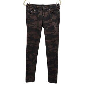 True Religion Womens 27 Jeans Legging Camouflage Skinny Brown Black